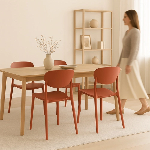 Krzesło plastikowe Plasta terracotta nowoczesne do jadalni i kuchni 5five simply smart