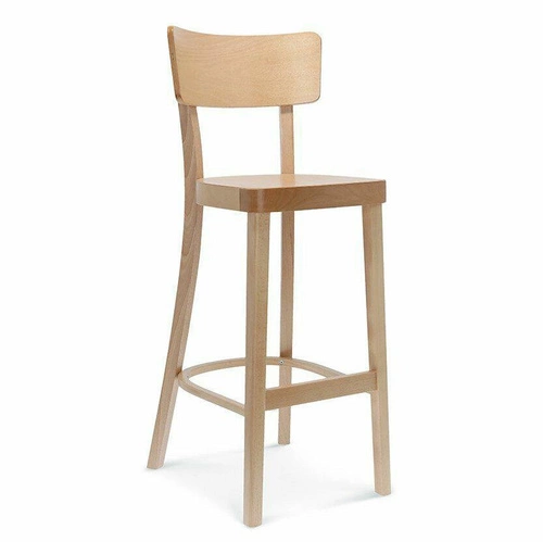 Hoker drewniany z oparciem Solid FAMEG personalizowany, skórzany, nowoczesny do kuchni 75 cm