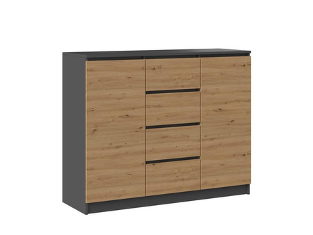 Komoda Satro 2D4S antracyt, dąb artisan 