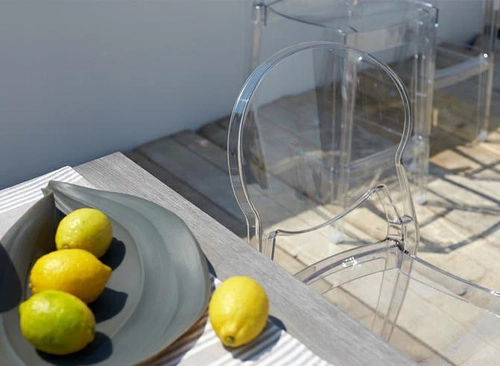 Krzesło do jadalni i kuchni Igloo białe nowoczesne sztaplowane z poliwęglanu SCAB Design