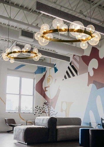 Lampa wisząca kula Orion czarna 85 cm nowoczesna do salonu i nad wyspę regulowana