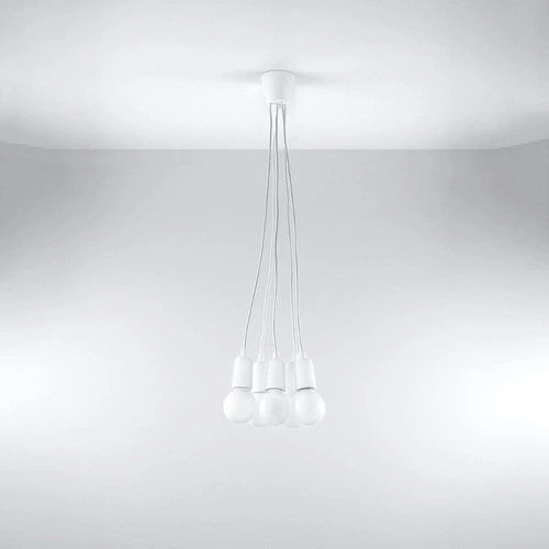 Lampa wisząca 5-punktowa DIEGO biała nowoczesna regulowana do salonu i jadalni