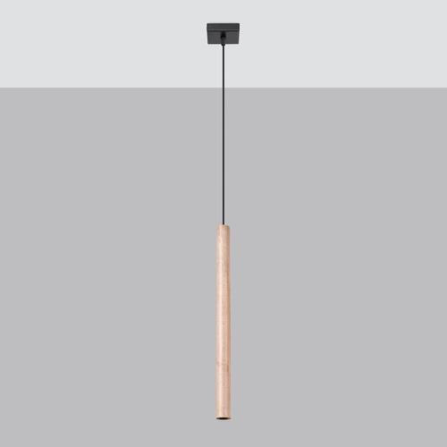 Nowoczesna lampa wisząca Pastelo drewno do salonu i jadalni SOLLUX LIGHTING 120 cm
