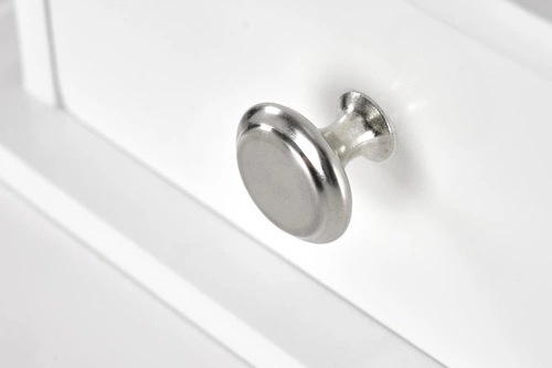 Toaletka biała Elsa z owalnym lustrem i stołkiem, glamour do makijażu z szufladami