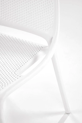 Krzesło Lynette białe do jadalni i ogrodu z tworzywa sztucznego, nowoczesne, sztaplowane, Intesi