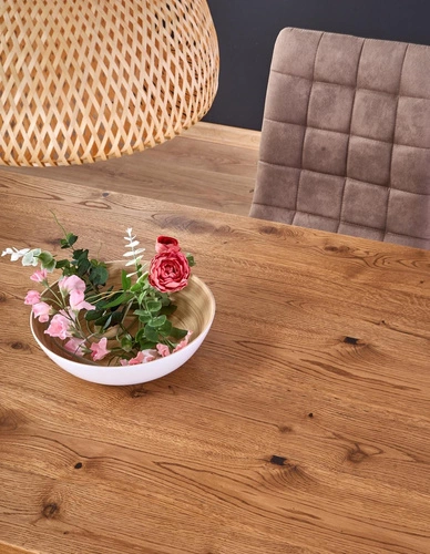 Stół rozkładany do jadalni Rivier dąb artisan czarny nowoczesny blat fornir metal Intesi 160 cm