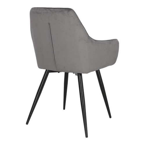 Krzesło tapicerowane welur szare Pico Intesi do jadalni z podłokietnikami nowoczesne