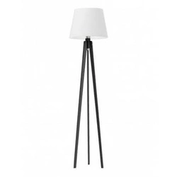 Lampa podłogowa CURACAO abażur biały stelaż hebanowy