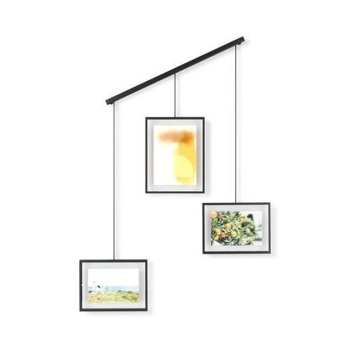 Czarna multiramka na zdjęcia 10x15 i 13x18 Umbra Exhibit nowoczesna na ścianę