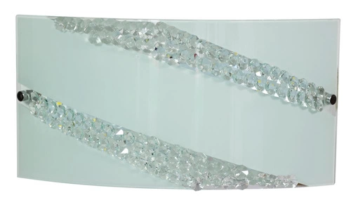 Plafon sufitowy LED Mistery biały szklany glamour do salonu i sypialni 33 cm