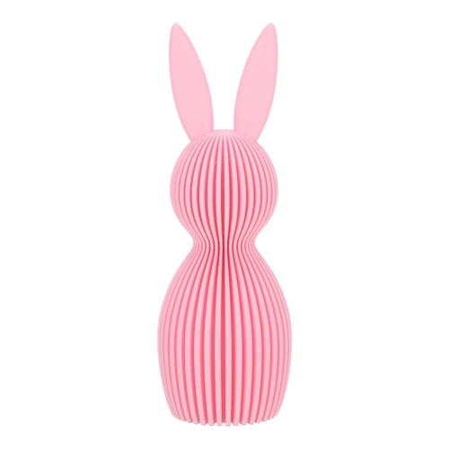 Figurka wielkanocna Królik duży różowy Intesi 17 cm glamour dekoracja na stół lub komodę