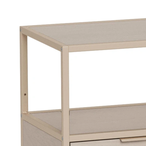 Regał loftowy Seaford V Actona na książki z szufladami kaszmir