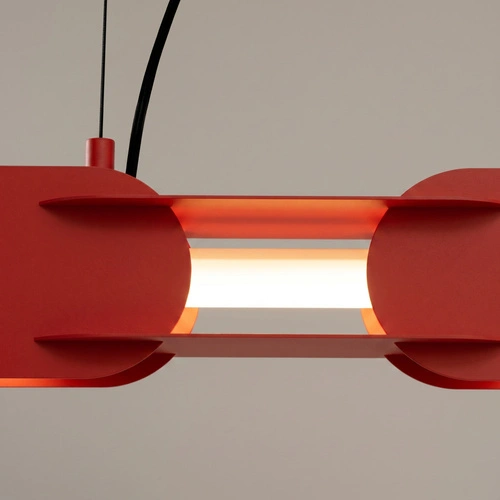 Lampa wisząca LED CHAIN czerwona nowoczesna do salonu 91 cm