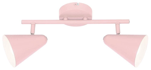 Lampa sufitowa Amor regulowana różowa metalowa do salonu i sypialni 2-punktowa