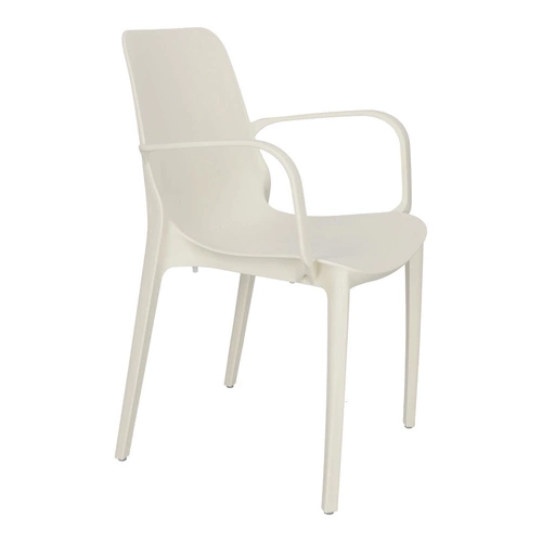 Krzesło ogrodowe Ginevra SCAB Design białe z podłokietnikami, sztaplowane, nowoczesne tworzywo