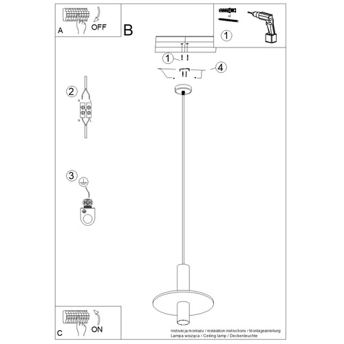 Lampa wisząca PELTA 1 nowoczesna czarna żółta do salonu kuchni nad stół 30 cm