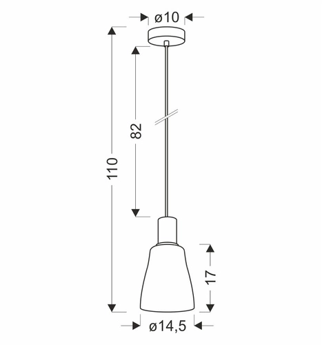 Lampa wisząca Udin middle czarny 1x15W  GU10 klosz szary