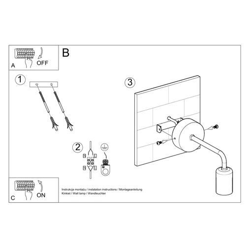 Kinkiet ścienny DUOMO czarny metalowy nowoczesny industrialny do salonu Sollux Lighting