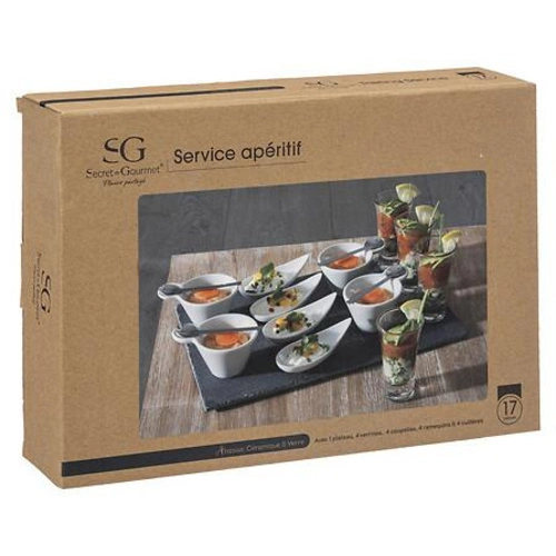 Zestaw do przekąsek łupek 17-częściowy