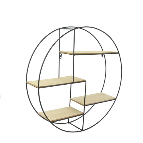 Półka ścienna Darkenberg Slim czarna industrialna na książki i dekoracje do sypialni Intesi