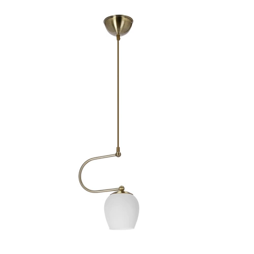 Lampa wisząca Serano patynowy 1x60W E27  klosz biały