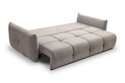 Sofa rozkładana Bode 3 osobowa z funkcją spania i pojemnikiem szara jasna do salonu