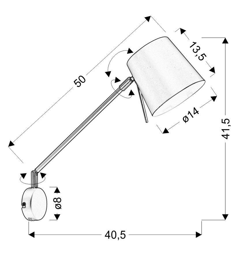 Kinkiet Killy 1x40W E27 czarny matowy