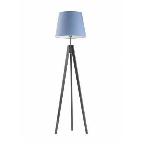 Lampa podłogowa ARUBA abażur niebieski stelaż popielaty