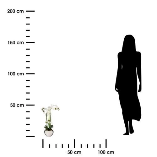 Sztuczna orchidea Atmosphera nowoczesna jak żywa w srebrnej doniczce do salonu 53 cm