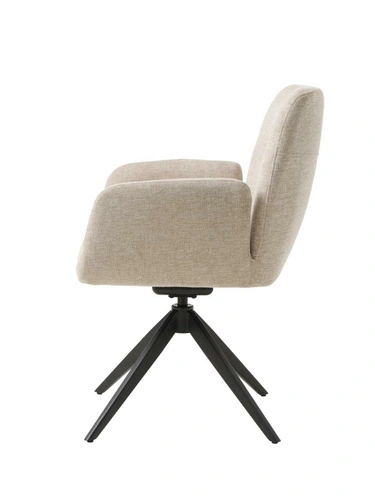 Krzesło obrotowe Roxana do jadalni tapicerowane z podłokietnikami