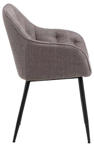 Krzesło tapicerowane Brooke jasnoszare z podłokietnikami do jadalni i salonu nowoczesne