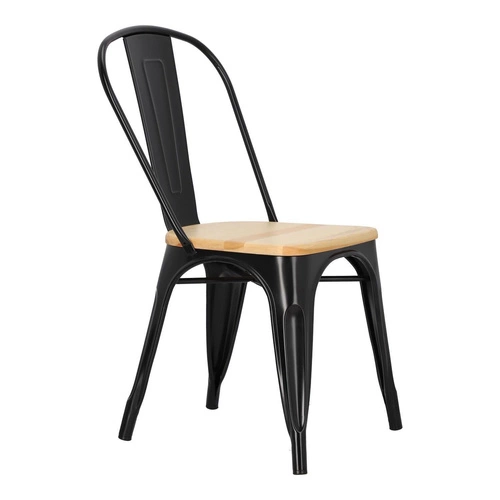 Krzesło do jadalni Paris Wood D2.DESIGN metalowe z drewnianym siedziskiem personalizowany kolor