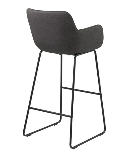 Hoker tapicerowany z oparciem Lisa Actona szary glamour do kuchni i jadalni 76 cm