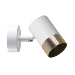 Kinkiet Tobi lampa biały 1x15W GU10  klosz biały+złoty
