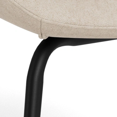 Krzesło Beth beżowe tapicerowane z podłokietnikami do jadalni salonu