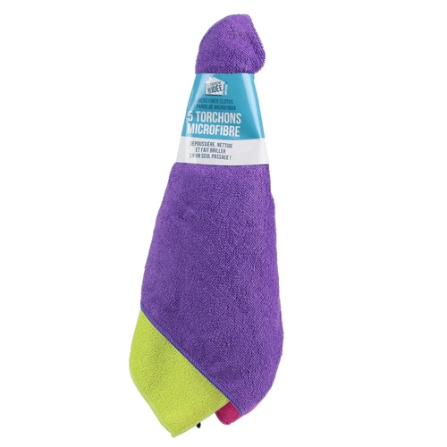 Zestaw 5 ścierek z mikrofibry 30x28cm     kolorowe