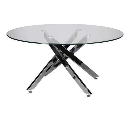 Stolik kawowy Amber 90cm transparentny/   chrom OUTLET