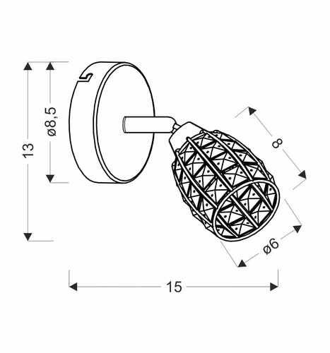 Kinkiet ścienny Shiba chrom nowoczesny kryształowy do salonu i sypialni CANDELLUX LIGHTING