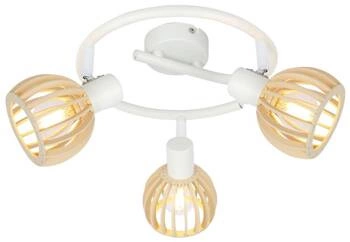 Lampa sufitowa Atarri spirala 3x25W E14  biały+drewno