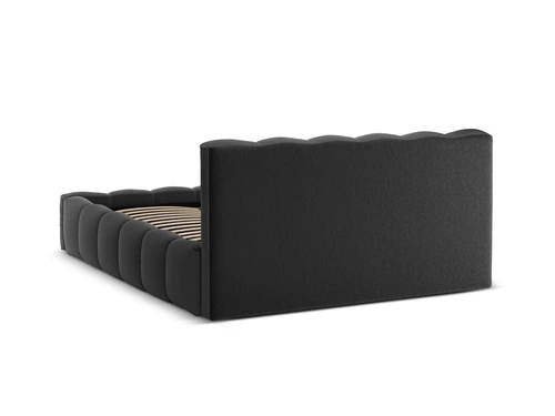 Łóżko tapicerowane Lupine antracytowe 200x200 z pojemnikiem do sypialni glamour