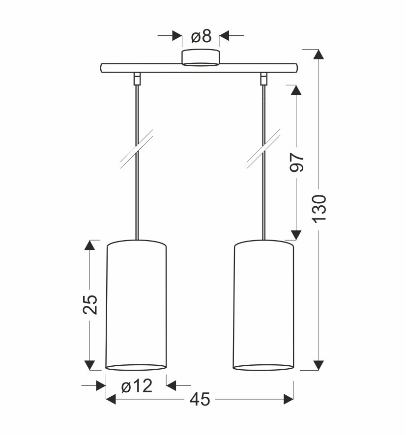 Lampa wisząca Fleri czarny 2x60 E27 abażur 12x25 beżowy ratan
