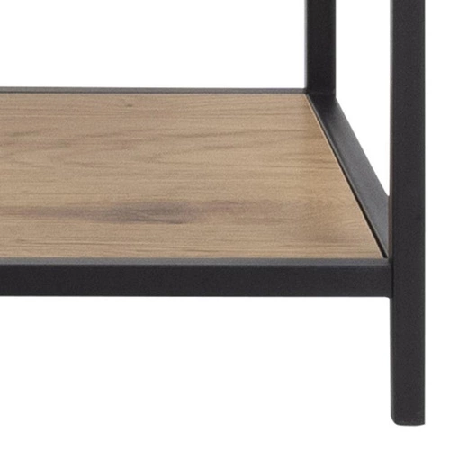 Regał na książki Seaford XIV industrialny metalowy z półkami dąb i czarny do salonu 135 cm