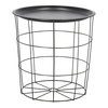Stolik kawowy Cocotte okrągły metalowy czarny z funkcją przechowywania do salonu industrialny Intesi