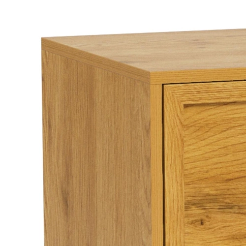 Komoda Palmdale dąb naturalny czarna nowoczesna 3 szuflady 80 cm