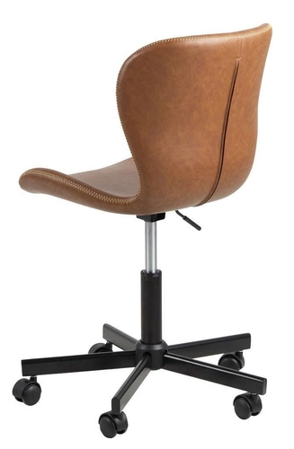 Fotel biurowy ergonomiczny Batilda Actona skórzany obrotowy do biurka brązowy nowoczesny