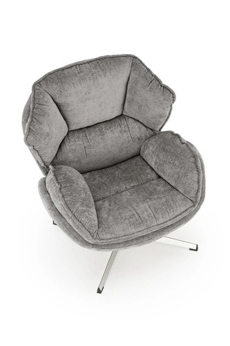 Fotel wypoczynkowy Offred szary nowoczesny do salonu tapicerowany minimalistyczny Intesi