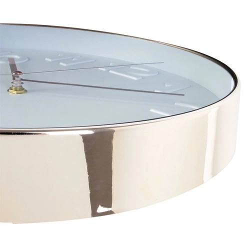 Zegar ścienny Rotin Intesi biały i złoty nowoczesny do salonu metalowy Ø 31 cm