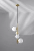 Lampa wisząca Cordel mosiądz 4x20W G9  klosz biały