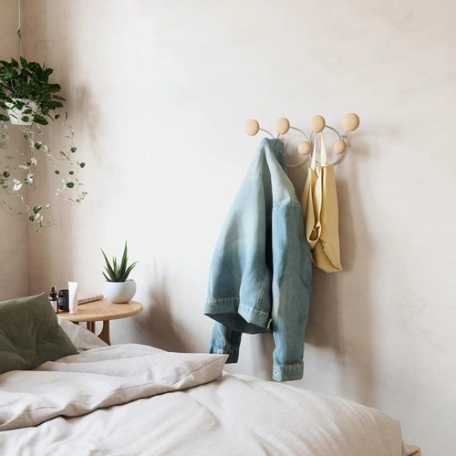 Wieszak ścienny Dotsy Umbra biały nowoczesny 7 haczyków do przedpokoju