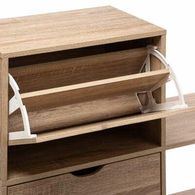 Szafka na buty Tiro 5five simply smart naturalna z półką i szufladami do przedpokoju skandynawska